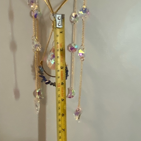 ✨2 for $50✨ Geometrical chandelier gold toned suncatcher with lapis Blue stones - Picture 8 of 9